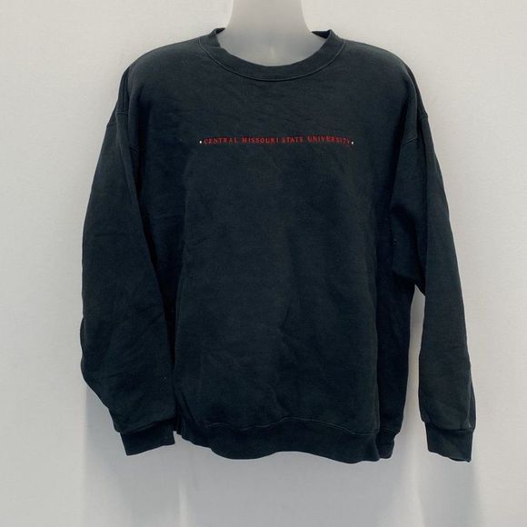 VTG NAS Central Missouri State University Black Crewneck Sweatshirt Size L - Picture 1 of 5